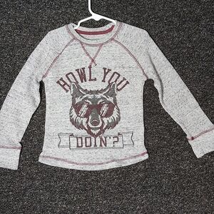 Arizona Jean Co. Grey XXS 4-5 Howl You Doin? Kid's Boy's Shirt